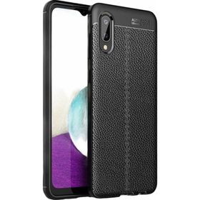 Teleplus Samsung Galaxy A02 Deri Dokulu Silikon Lacivert Cep Telefonu Kılıfı