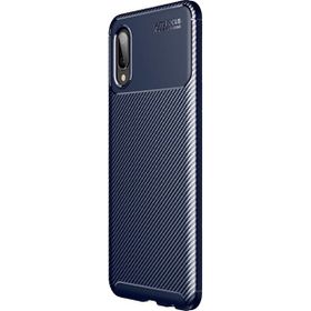 Teleplus Samsung Galaxy A02 Negro Karbon Lacivert Nano Ekran Koruyucu Silikon Cep Telefonu Kılıf