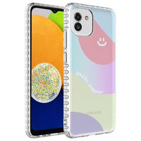 Teleplus Samsung Galaxy A03 Desenli Elegans Serisi Silikon Kahverengi Kılıf