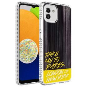 Teleplus Samsung Galaxy A03 Desenli Elegans Serisi Silikon Kahverengi Kılıf
