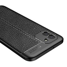Teleplus Samsung Galaxy A03 Kamera Korumalı Deri Dokulu Silikon Lacivert Kılıf