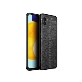 Teleplus Samsung Galaxy A03 Kamera Korumalı Deri Dokulu Silikon Lacivert Kılıf