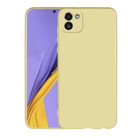 Teleplus Samsung Galaxy A03 Kamera Korumalı Premier Silikon Gold Kılıf