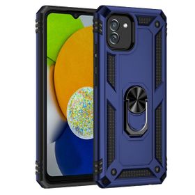 Teleplus Samsung Galaxy A03 Vega Yüzüklü Tank Kapak Lacivert Kılıf