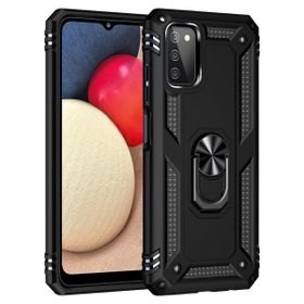 Teleplus Samsung Galaxy A03s Kılıf Vega Yüzüklü Tank Silikon Gold + Nano Ekran Koruyucu
