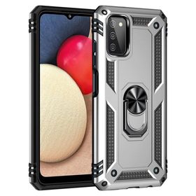 Teleplus Samsung Galaxy A03S Vega Yüzüklü Tank Silikon Gümüş Cep Telefonu Kılıfı