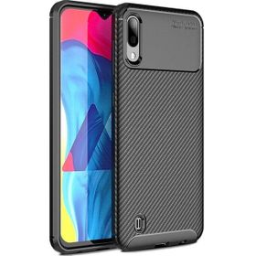 Teleplus Samsung Galaxy A10 Negro Karbon Nano Ekran Koruyucu Siyah Silikon Kılıf