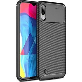 Teleplus Samsung Galaxy A10 Negro Karbon Nano Ekran Koruyucu Siyah Silikon Kılıf