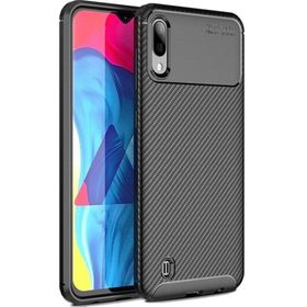 Teleplus Samsung Galaxy A10 Negro Karbon Silikon Lacivert Kılıf