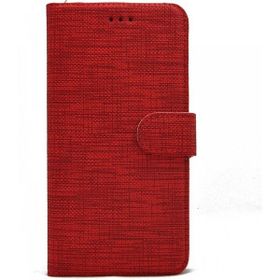 Teleplus Samsung Galaxy A10s Kumaş Spor Standlı Cüzdan Kırmızı Kılıf
