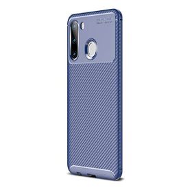 Teleplus Samsung Galaxy A11 Negro Karbon Lacivert Nano Ekran Koruyucu Silikon Cep Telefonu Kılıf