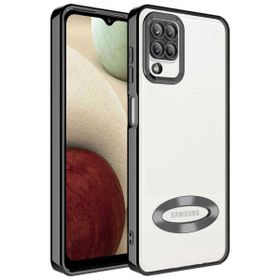 Teleplus Samsung Galaxy A12 Kamera Korumalı Omega Lazer Silikon Gold Kılıf