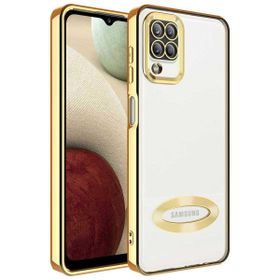 Teleplus Samsung Galaxy A12 Kamera Korumalı Omega Lazer Silikon Gold Kılıf