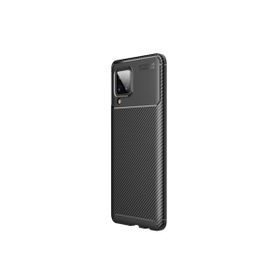 Teleplus Samsung Galaxy A12 Karbon Dokulu Silikon Lacivert Kılıf