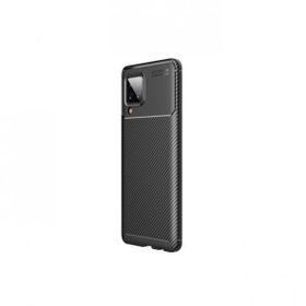 Teleplus Samsung Galaxy A12 Karbon Dokulu Silikon Lacivert Kılıf