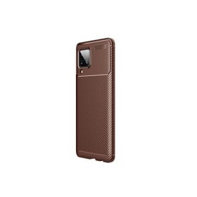 Teleplus Samsung Galaxy A12 Nano Ekran Koruyucu Ve Karbon Dokulu Silikon Lacivert Cep Telefonu Kılıfı