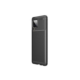 Teleplus Samsung Galaxy A12 Nano Ekran Koruyucu Ve Karbon Dokulu Silikon Lacivert Cep Telefonu Kılıfı
