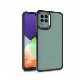 Teleplus Samsung Galaxy A12 Renkli Bumper Hybrid Flora Silikon Mor Kılıf