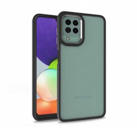 Teleplus Samsung Galaxy A12 Renkli Bumper Hybrid Flora Silikon Mor Kılıf