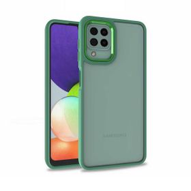 Teleplus Samsung Galaxy A12 Renkli Bumper Hybrid Flora Silikon Mor Kılıf