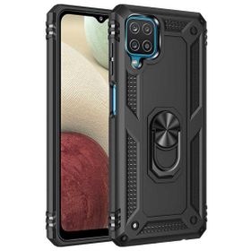 Teleplus Samsung Galaxy A12 Vega Yüzüklü Çift Katmanlı Tank Silikon Rose Gold Cep Telefonu Kılıfı