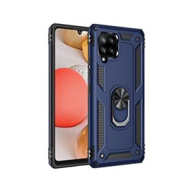 Teleplus Samsung Galaxy A12 Vega Yüzüklü Standlı Tank Kapak Gold Cep Telefonu Kılıfı