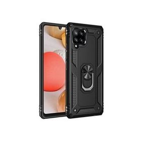 Teleplus Samsung Galaxy A12 Vega Yüzüklü Standlı Tank Kapak Lacivert Nano Ekran Koruyucu Cep Telefonu Kılıfı