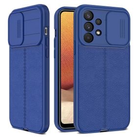 Teleplus Samsung Galaxy A13 4G Lensi Kamera Korumalı Deri Dokulu Silikon Siyah Kılıf
