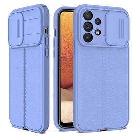 Teleplus Samsung Galaxy A13 4G Lensi Kamera Korumalı Deri Dokulu Silikon Siyah Kılıf