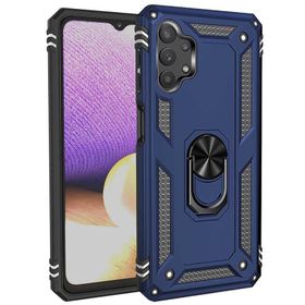 Teleplus Samsung Galaxy A13 4G Vega Yüzüklü Tank Kapak Lacivert Kılıf + Nano Ekran Koruyucu