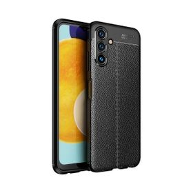 Teleplus Samsung Galaxy A13 5G Kamera Korumalı Deri Dokulu Silikon Siyah Kılıf + Nano Ekran Koruyucu
