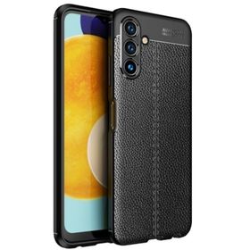 Teleplus Samsung Galaxy A13 5G Kamera Korumalı Deri Dokulu Silikon Siyah Kılıf