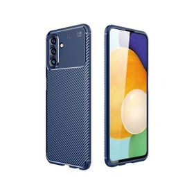 Teleplus Samsung Galaxy A13 5G Kamera Korumalı Negro Karbon Dokulu Silikon Lacivert Kılıf