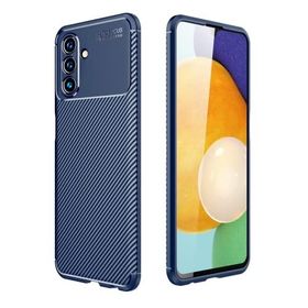 Teleplus Samsung Galaxy A13 5G Kamera Korumalı Negro Karbon Dokulu Silikon Lacivert Kılıf