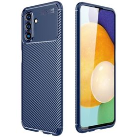 Teleplus Samsung Galaxy A13 5G Kamera Korumalı Negro Karbon Dokulu Silikon Lacivert Kılıf
