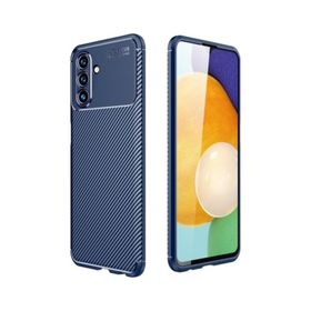 Teleplus Samsung Galaxy A13 5G Kamera Korumalı Negro Karbon Dokulu Silikon Lacivert Kılıf