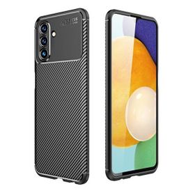Teleplus Samsung Galaxy A13 5G Kamera Korumalı Negro Karbon Dokulu Silikon Siyah Kılıf + Nano Ekran Koruyucu