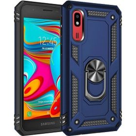 Teleplus Samsung Galaxy A2 Core Vega Yüzüklü Tank Kapak Lacivert Nano Ekran Koruyucu Cep Telefonu Kılıfı