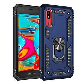 Teleplus Samsung Galaxy A2 Core Vega Yüzüklü Tank Kapak Lacivert Nano Ekran Koruyucu Cep Telefonu Kılıfı
