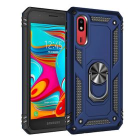 Teleplus Samsung Galaxy A2 Core Vega Yüzüklü Tank Kapak Lacivert Nano Ekran Koruyucu Cep Telefonu Kılıfı