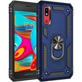 Teleplus Samsung Galaxy A2 Core Vega Yüzüklü Tank Kapak Lacivert Nano Ekran Koruyucu Cep Telefonu Kılıfı