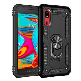 Teleplus Samsung Galaxy A2 Core Vega Yüzüklü Tank Kapak Lacivert Nano Ekran Koruyucu Cep Telefonu Kılıfı