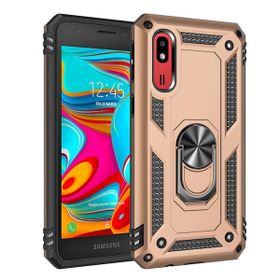 Teleplus Samsung Galaxy A2 Core Vega Yüzüklü Tank Kapak Lacivert Nano Ekran Koruyucu Cep Telefonu Kılıfı