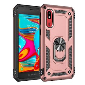 Teleplus Samsung Galaxy A2 Core Vega Yüzüklü Tank Kapak Lacivert Nano Ekran Koruyucu Cep Telefonu Kılıfı