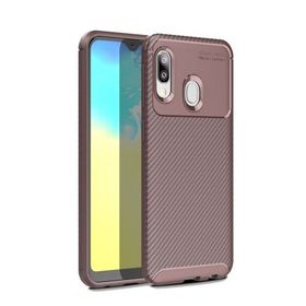 Teleplus Samsung Galaxy A20E Negro Karbon Nano Ekran Koruyucu Siyah Silikon Kılıf