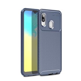 Teleplus Samsung Galaxy A20E Negro Karbon Nano Ekran Koruyucu Siyah Silikon Kılıf