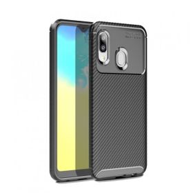 Teleplus Samsung Galaxy A20E Negro Karbon Nano Ekran Koruyucu Siyah Silikon Kılıf