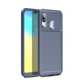 Teleplus Samsung Galaxy A20E Negro Karbon Nano Ekran Koruyucu Siyah Silikon Kılıf