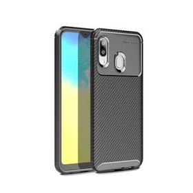 Teleplus Samsung Galaxy A20E Negro Karbon Nano Ekran Koruyucu Siyah Silikon Kılıf