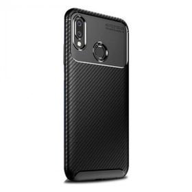 Teleplus Samsung Galaxy A20s Negro Karbon Nano Ekran Koruyucu Siyah Silikon Kılıf